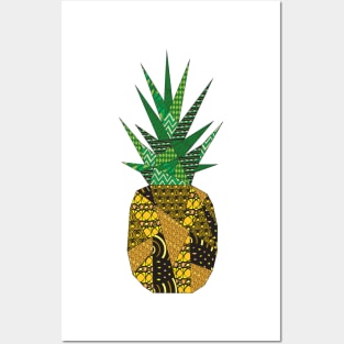 Doodled Polygonal Pineapple Posters and Art